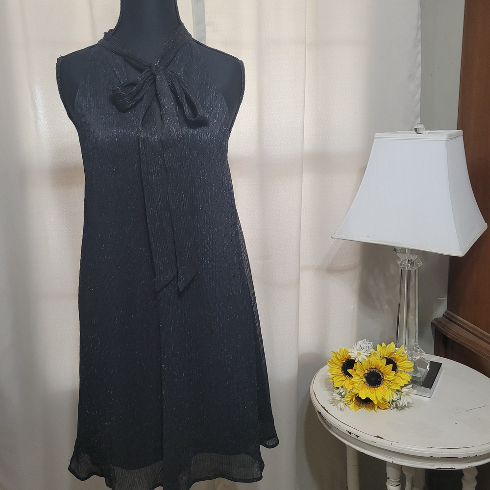 Francesca's Collections Black Halter Dress